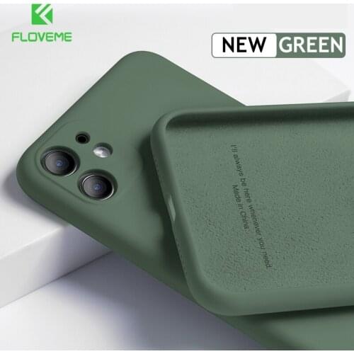 FLOVEME Candy Color Case For iPhone 11 Liquid Silicone Lens Protective Cover For iPhone 11 Pro Max Solid Plain Soft Case Skin