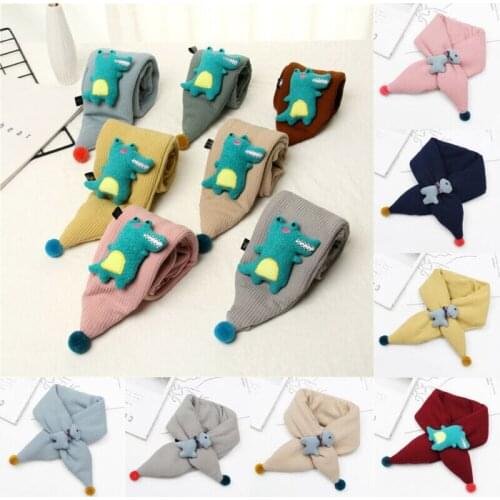 Kids Boys Girls Winter Scarf Neck Warm Scarves Lovely Cartoon Thicken Cotton Wraps Unisex Child Scarves