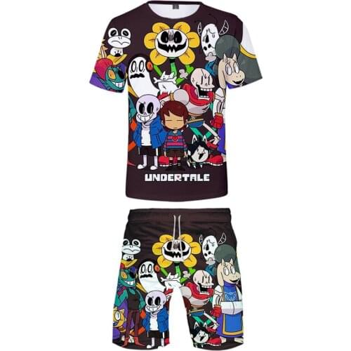 Undertale Sans 3D Printed Two Piece Set Fashion Summer Short Sleeve T-shirts+Casual Shorts 2020 Hot Sale Streetwear Clothes
