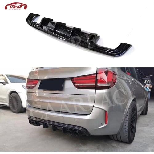 Forged Carbon Fiber V Style Rear Diffuser Bumper Lip Spoiler For BMW X5M F85 X6M F86 2015 -2018 FRP Bumper Guard Car Styling