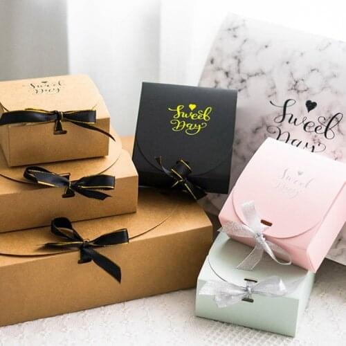 Creative Simple style Gift box Kraft Paper DIY gift bag Candy box Party Supplies