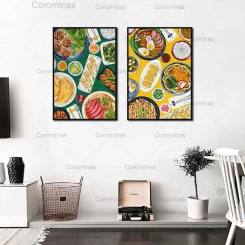 Kitchen Poster Hot Pot Gourmet Canvas Painting Modular Hd Posters and Prints Wall Art Pictures for Home Interior Decoration Gift