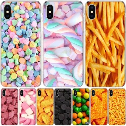 Cute food french fries burger sweets Phone Case For Iphone 11 12 Mini Pro XS Max XR X 8 7 6 6S Plus SE 2020 5 5S SE Cover Shell