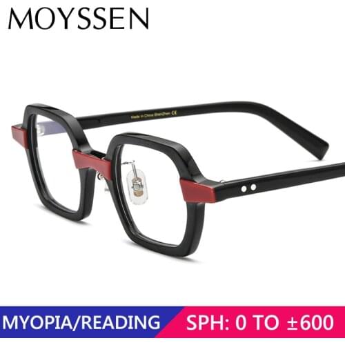 MOYSSEN Brand Designer Acetate Square Frame Eyeglasses Men High Quality Optical Myopia Glasses Frames Woman Prescription Eyewear