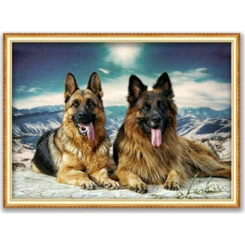 Animal German Shepherd DIY Embroidery Cross Stitch 11CT Kits Craft Needlework Set Printed Canvas Cotton Thread Home Decoration