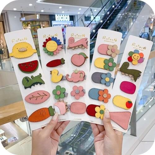 2019 New Fashion Japan Korea Girl Cute Hair Pins Hair Clip Headgear Cute Princess Cartoon Animal BB for Child Hair Accessories