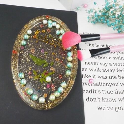 2021 New DIY Oval Tray Crystal Epoxy Resin Mold Fruit Plate Storage Box Silicone Mould