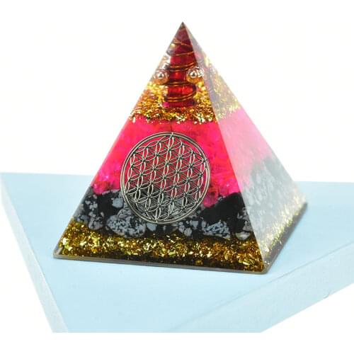 Reiki Pink Quartz And Stone Orgonite Pyramid Healing Crystal Chakra Resin Decorative Craft Jewelry Orgonta Cube