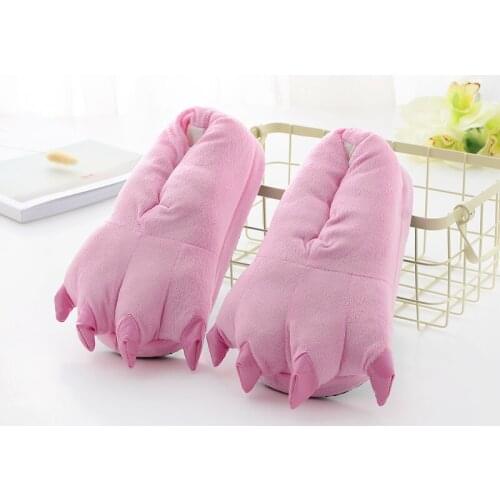 Animal Claw Boys Shoes Unicorn Slippers Kigurumi Pajamas Onesies Winter Kids Girls Shoes Warm Plush Shoes Paw House Slippers