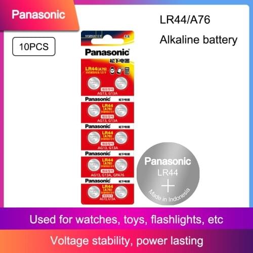 Panasonic 10pc 1.5V Button Cell Battery lr44 Lithium Coin Batteries A76 AG13 G13A LR44 LR1154 357A SR44 100% Original