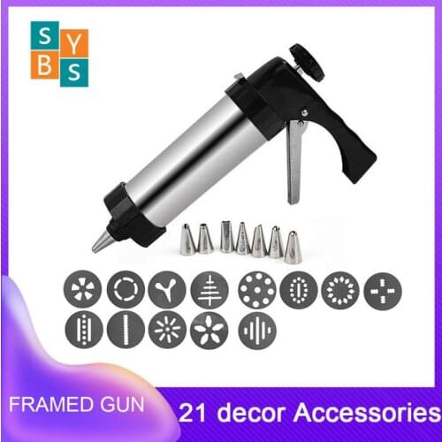 Biscuit Maker Cookie Gun Machine Household Stainless Steel Cookie Maker Cake Butter Decorator Biscuit Maker DIY Decoration Tools