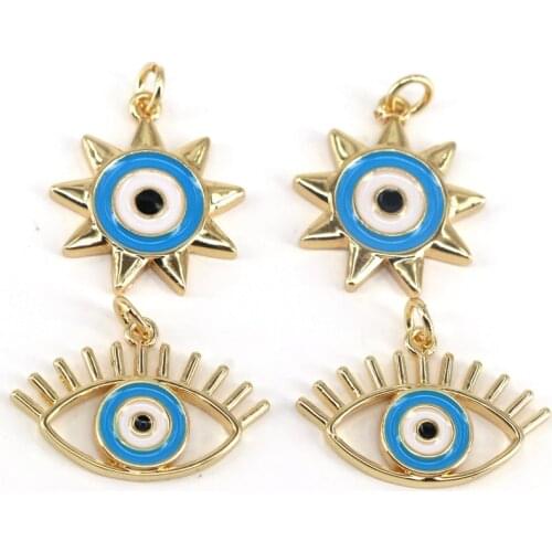 10Pcs New fashion enamel blue eye pendant,popular enamel jewelry pendant,accessories jewelry wholesale