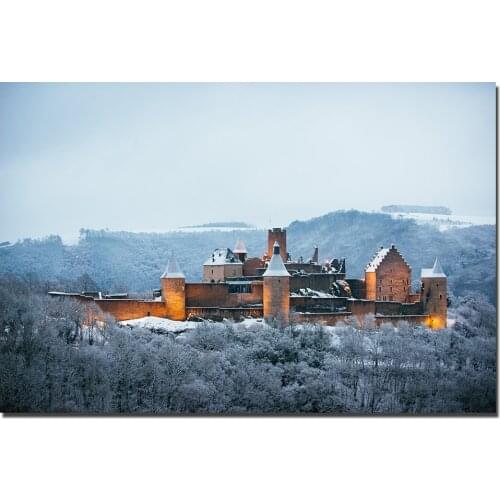 Castle Bourscheid Landscape Poster Nordic Style Canvas Painting Wall Art Pictures Print For Living Room