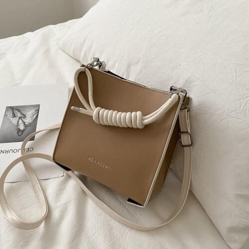 Crossbody Bag Ladies Shoulder Bag Female Designer Handbag Women Bag Fashion 2021 PU Leather Simple Contrast Color High Capacity