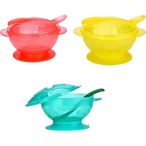 Baby Feeding Plate Children Silicone Suction Bowl Placemat With Spoon Infant Fruit Tray Snack Dish Kids Tableware Food Container