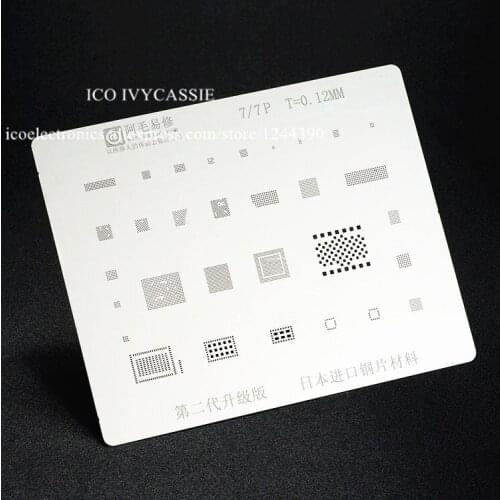 For iPhone 7 7Plus BGA Stencil CPU Wifi Touch IC BGA Direct Heating Template 0.12mm Thickness