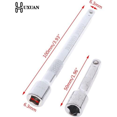 50mm 100mm Long Extension Bar 1/4 Drive Ratchet Socket Extender Socket Tool