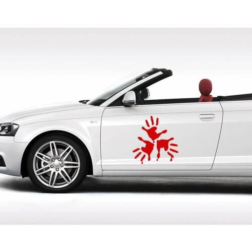 EmpireYing 3 Sizes 8 Colors Hand Bood Drops Funny Car Sticker Wall Decor Zombie Horror Carnival Halloween Christmas Vinyl Decal