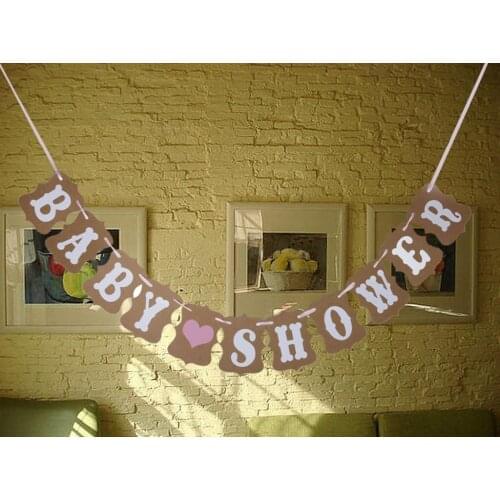 BABY SHOWER Rustic Vintage garland Banner Photo Props Party Decoration Accessory Birthday Party Favors