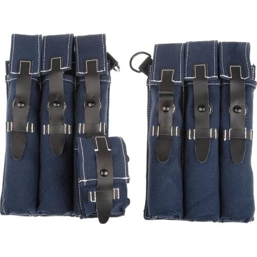 WWII WW2 GERMAN ARMY WH HEER LUFTWAFFE AIR FORCE MP38 MP40 AMMO POUCH COLOR BLUE-SOLDIER MILITARY WAR REENACTMENTS EQUIPMENT