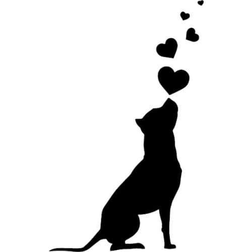 Funny Dog Hearts Pet American Staffordshire Terrier Car Stickers Automobiles Exterior Accessories Vinyl Decals