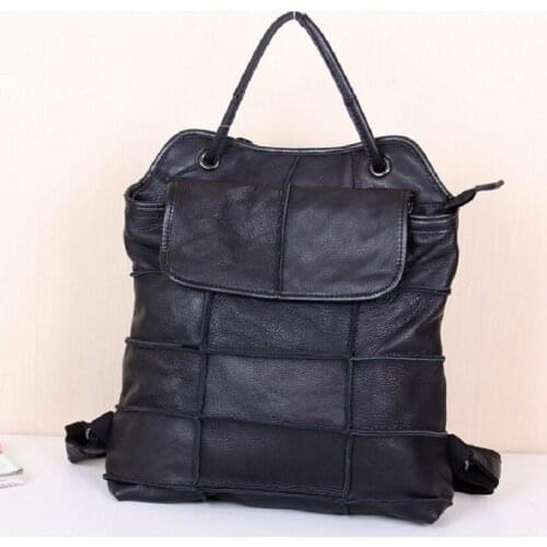 Women Backpack Bags Black Cow Leather Brand Designer Woman Travel Bag Real Leather Fashion Female Backpacks Bags Large