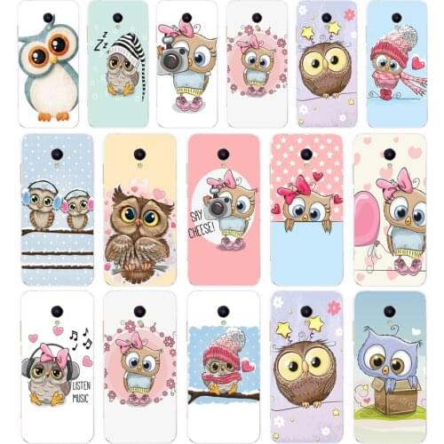 29 Cute Owl Hearts Lover Christmas gift Soft Silicone Tpu Cover phone Case for Meizu M5 M5C M5S M6 M6T M6C M6 Note Case