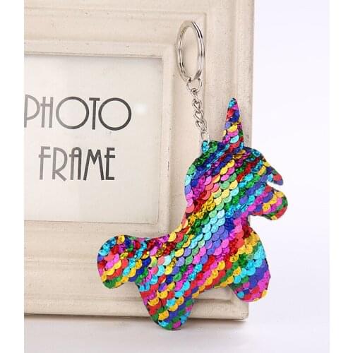 4pcs/lot Sequin Unicorn Party Keychain Decorations for Kids Favors Colorful Unicorn Theme Party Decor Supplies Birthday Party,Q