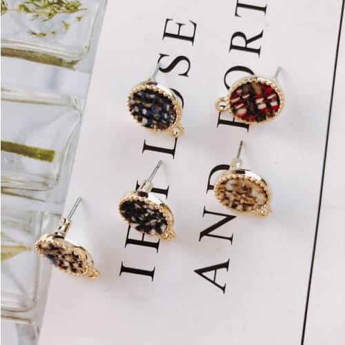 Heart Wool Stuff Stud Earring Accessories Pendant Necklace Supplies for Jewelry Making Accessories Components 6pcs