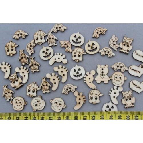 800 pcs of kawaii animals wood Wooden buttons Pendants cabs Beads size 15-25mm wood slices