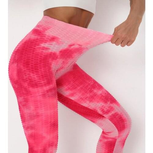 ATHVOTAR Tie-Dyed High Waist Sexy Leggings Women Gym Push Up Leggings Women Fitness Printing Elastic Female Pants