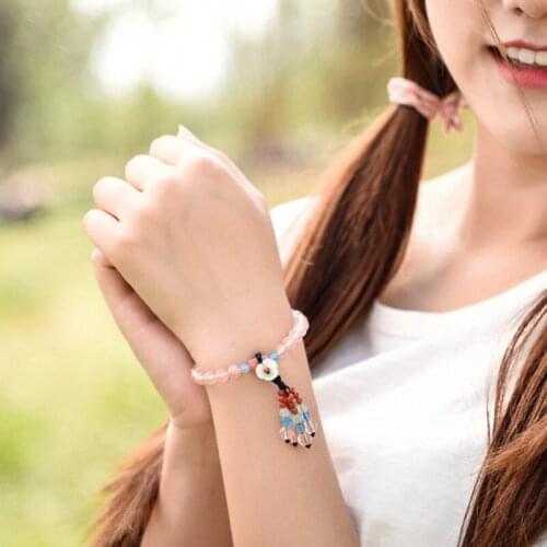 Nature Aventurine women shell flowers jewelry ethnic bracelet elastic.new fashion glass glazed vintage bracelets