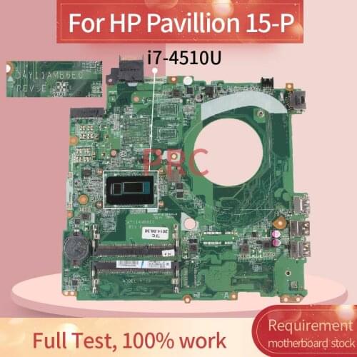 DAY11AMB6E0 For HP Pavillion 15-P I7-4510U Notebook Mainboard SR1EB DDR3 Laptop Motherboard