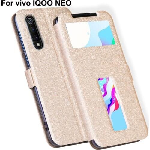 For VIVO IQOO NEO Case iqooneo Front window stand PU Leather back Cover For VIVO IQOO NEO phone cases vivoiqoo neo Flip Case