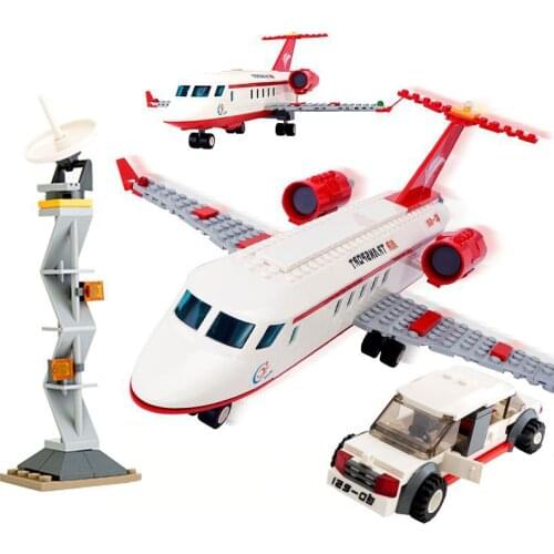 Follow Store =$2 Coupon City Private Aircraft 334 PCS Airplane Model Building Blocks Bricks Toys For Children Gifts