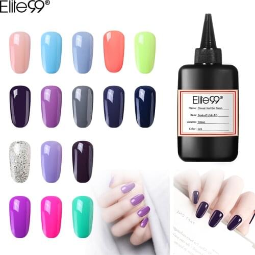 Elite99 Nail Polish Nail Gel Soak off LED UV Hybrid Gel Lacquer 30ml / 60ml / 100ml Pure Color Nail Art Manicure Gel Varnish
