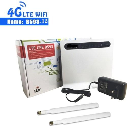 Huawei B593u-12 b593 100Mbps 4G FDD LTE CPE Router LTE 4G 3G Mobile Wireless CPE Rout +2PCS Antenna