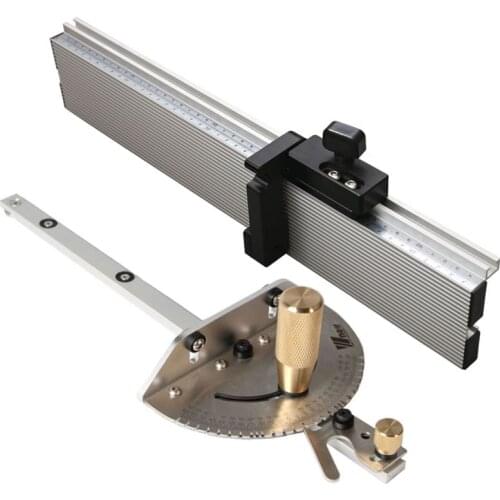 Miter Gauge Aluminium Profile Fence W/ Track Stop Table Saw Router Miter Gauge Saw Assembly Ruler For Woodworking Tools