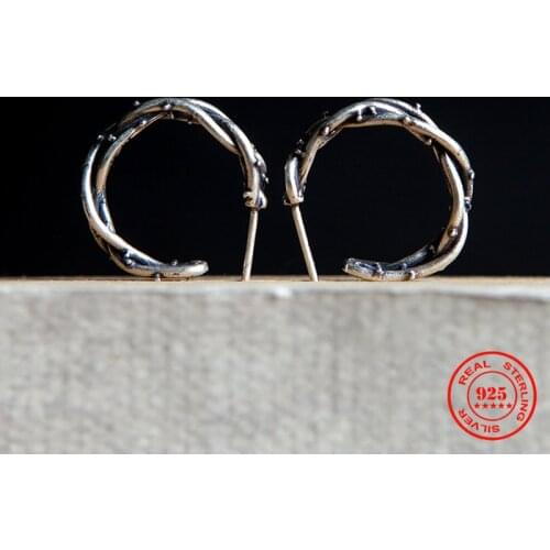 MKENDN Authentic Original Design Thorn Stud Earrings Accessories For Women Earring Female 925 Sterling Silver Jewelry Gift