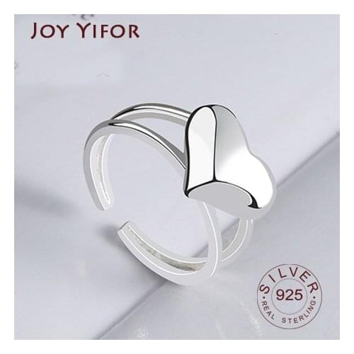 Trendy Bijoux Women 925 Sterling Silver Ring Jewelry for heart Cross Statement Ring Bague anillos Silver Fine Jewelry