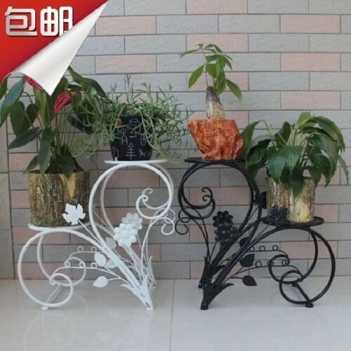Fashion iron flower stand French flower stand white wrought iron flower pot holder balcony flower