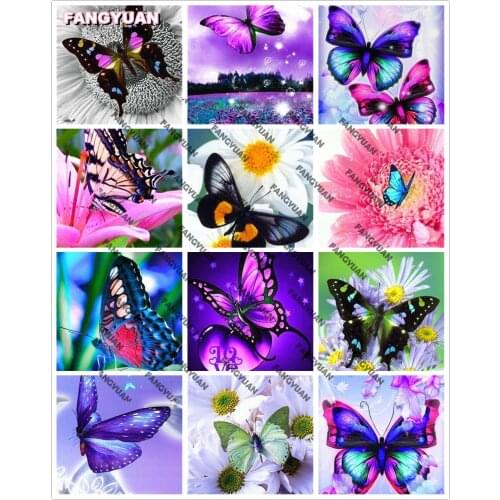 5D Diy Butterfly Pattern Diamond Painting Cross Stitch Kits Diamond Art Crystal Mosaic Embroidery Painting Gift Home Decoration