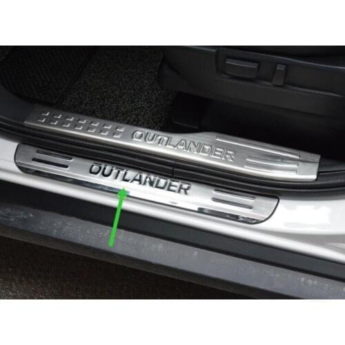 Stainless steel door sill Scuff Plate Car accessories For Mitsubishi Outlander 2013-2015