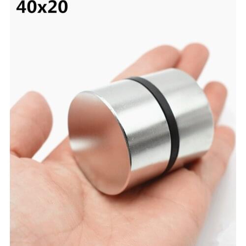 2pcs Neodymium Magnet N52 40x20 mm Super Strong Round Rare earth Powerful NdFeB Gallium metal magnetic speaker N35 40*20 Disc