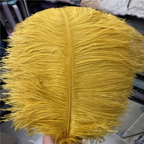 Factory 50pcs/lot High Quality Gold Ostrich Feather 55-60cm/22-24inches Christmas Wedding DIY Decoration Plumas De Faisan