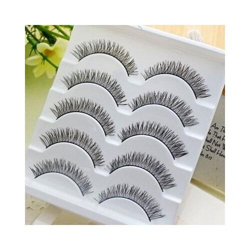 Wholesale 5 pairs Makeup Handmad Natural Fashion False Eyelashes Soft long Eye Lash Cosmetic Free shipping
