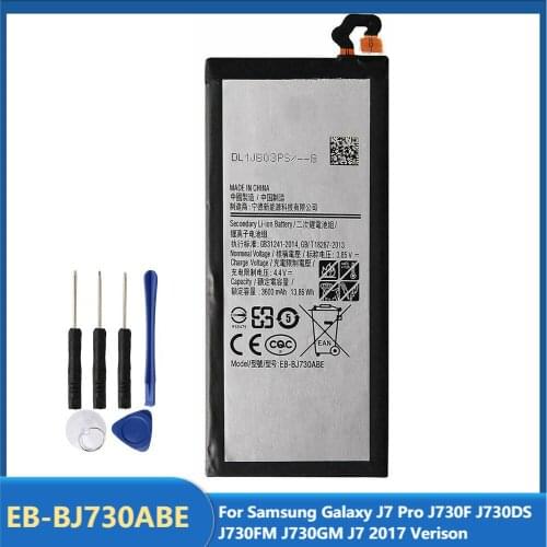 Original Replacement Phone Battery EB-BJ730ABE For Samsung Galaxy J7 Pro J730F J730DS J730FM J730GM J7 2017 Verison 3600mAh