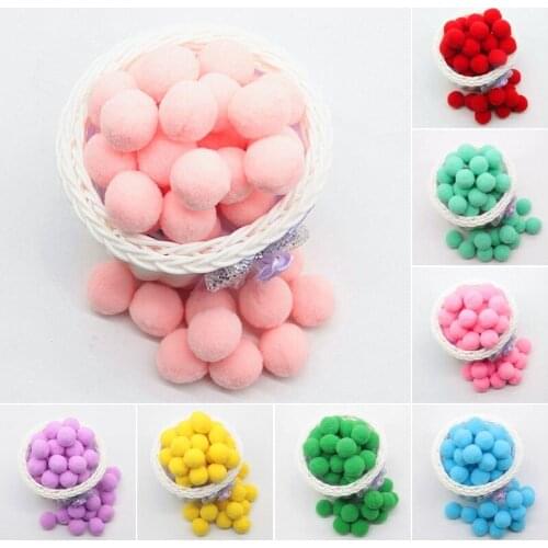 Pompom 25mm Fur Plush Ball Pompon for DIY Soft Wedding Home Decoration Garment Sewing on Cloth Accessories Craft Supplies 20g