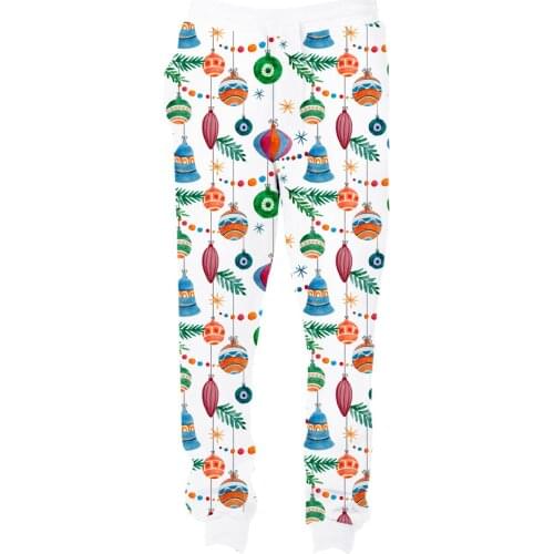 REAL American US SIZE Ornaments White Bg 3D Sublimation Print String Jogger Sweat Pants plus size 4XL 5XL