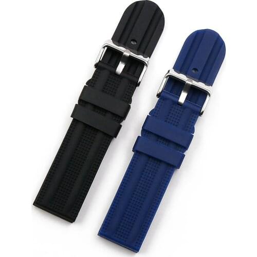 Watch accessories silicone strap outdoor sports waterproof bracelet female pin buckle 22mm for brand watches men watch band